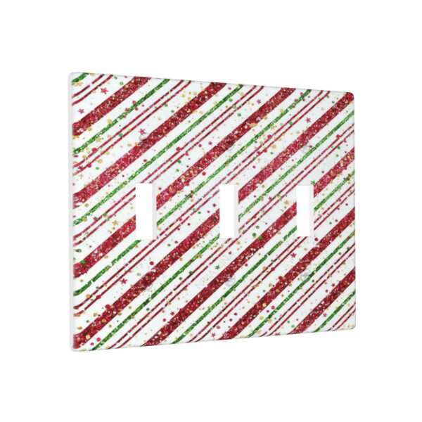 1Pcs Candy-Cane-Stripes Red Green Star Christmas Holiday Wall Plates decorative light switch cover plate Light Switch Cover Plate Decorative Wall Plate outlet covers wall plate - Image 3