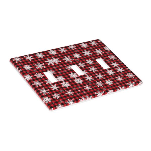1Pcs Snowflake Red Black Buffalo Check Christmas Plaid Wall Plates decorative light switch cover plate Light Switch Cover Plate Decorative Wall Plate outlet covers wall plate - Image 4