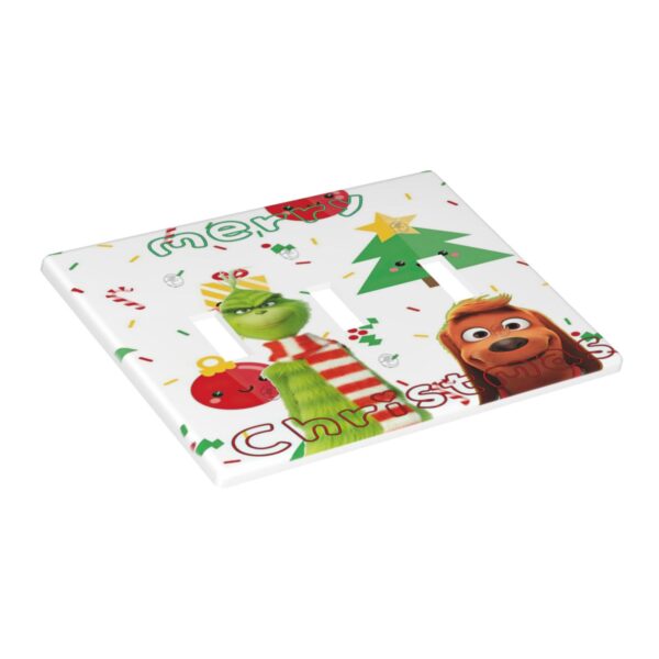 1Pcs Grinch and Dog Photo Background Merry Christmas Wall Plates decorative light switch cover plate Light Switch Cover Plate Decorative Wall Plate outlet covers wall plate - Image 2