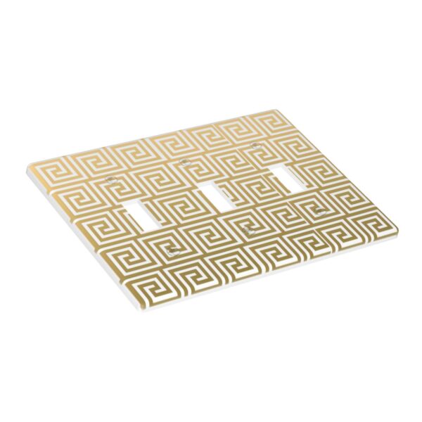 1Pcs White Greek Key Pattern Wall Plates decorative light switch cover plate Light Switch Cover Plate Decorative Wall Plate outlet covers wall plate - Image 3