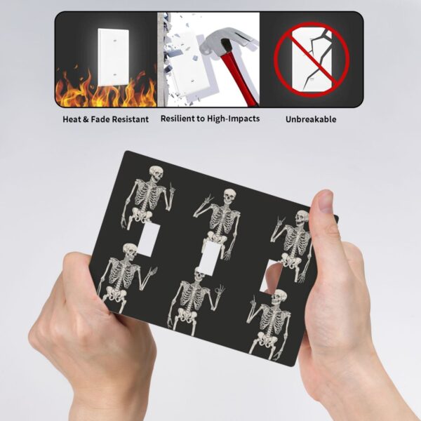 1Pcs Rock Roll Skeleton Skull Wall Plates decorative light switch cover plate Light Switch Cover Plate Decorative Wall Plate outlet covers wall plate - Image 5