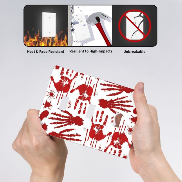1Pcs Halloween Bloody Handprint Footprint Wall Plates decorative light switch cover plate Light Switch Cover Plate Decorative Wall Plate outlet covers wall plate - Image 3