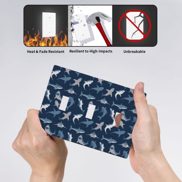 1Pcs Blue Shark Wall Plates decorative light switch cover plate Light Switch Cover Plate Decorative Wall Plate outlet covers wall plate - Image 4