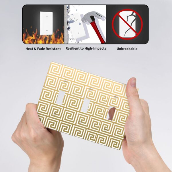 1Pcs White Greek Key Pattern Wall Plates decorative light switch cover plate Light Switch Cover Plate Decorative Wall Plate outlet covers wall plate - Image 4