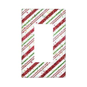 1Pcs Candy-Cane-Stripes Red Green Star Christmas Holiday Wall Plates decorative light switch cover plate Light Switch Cover Plate Decorative Wall Plate outlet covers wall plate