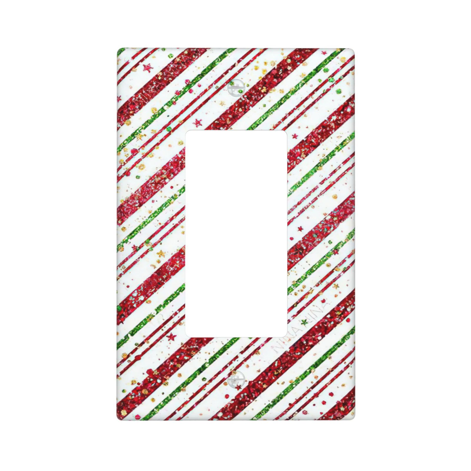 1Pcs Candy-Cane-Stripes Red Green Star Christmas Holiday Wall Plates decorative light switch cover plate Light Switch Cover Plate Decorative Wall Plate outlet covers wall plate