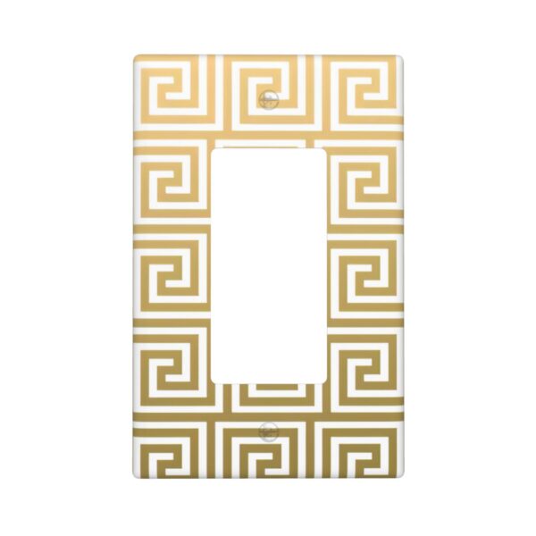 1Pcs White Greek Key Pattern Wall Plates decorative light switch cover plate Light Switch Cover Plate Decorative Wall Plate outlet covers wall plate
