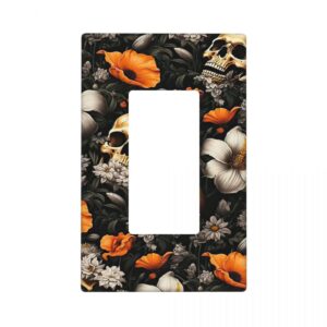 1Pcs Vintage Gold Rose Floral Skull Wall Plates decorative light switch cover plate Light Switch Cover Plate Decorative Wall Plate outlet covers wall plate