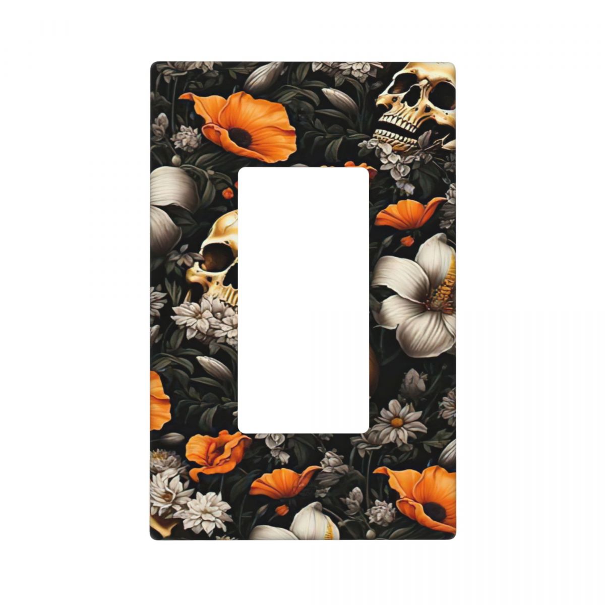 1Pcs Vintage Gold Rose Floral Skull Wall Plates decorative light switch cover plate Light Switch Cover Plate Decorative Wall Plate outlet covers wall plate