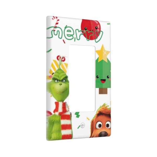 1Pcs Grinch and Dog Photo Background Merry Christmas Wall Plates decorative light switch cover plate Light Switch Cover Plate Decorative Wall Plate outlet covers wall plate - Image 2