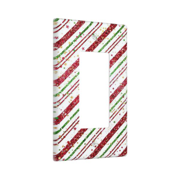 1Pcs Candy-Cane-Stripes Red Green Star Christmas Holiday Wall Plates decorative light switch cover plate Light Switch Cover Plate Decorative Wall Plate outlet covers wall plate - Image 3