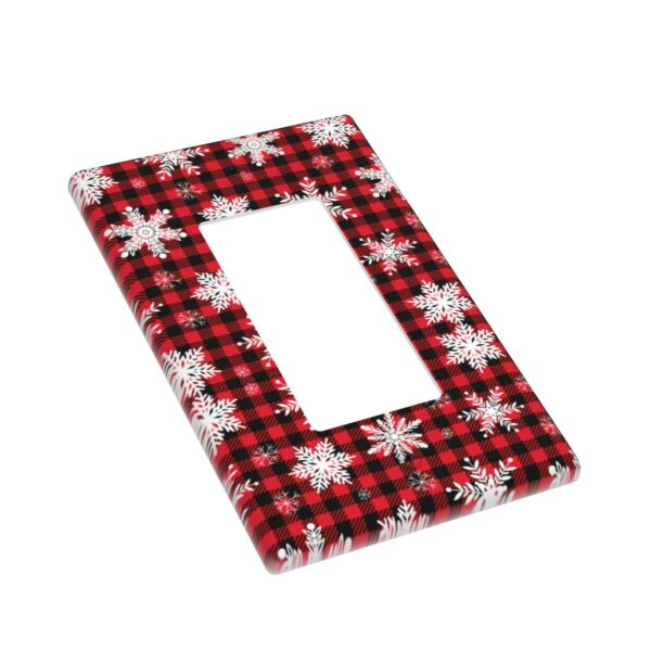 1Pcs Snowflake Red Black Buffalo Check Christmas Plaid Wall Plates decorative light switch cover plate Light Switch Cover Plate Decorative Wall Plate outlet covers wall plate - Image 3