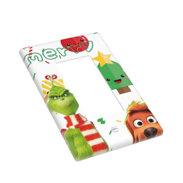 1Pcs Grinch and Dog Photo Background Merry Christmas Wall Plates decorative light switch cover plate Light Switch Cover Plate Decorative Wall Plate outlet covers wall plate - Image 3