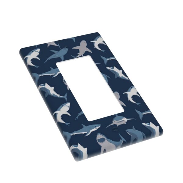 1Pcs Blue Shark Wall Plates decorative light switch cover plate Light Switch Cover Plate Decorative Wall Plate outlet covers wall plate - Image 2