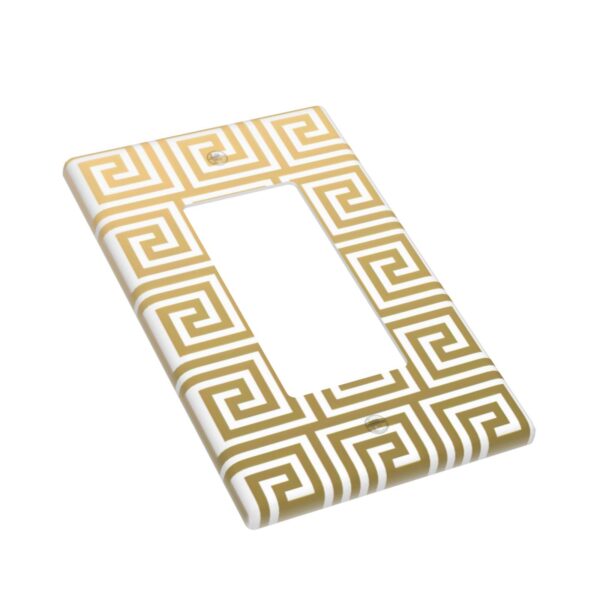 1Pcs White Greek Key Pattern Wall Plates decorative light switch cover plate Light Switch Cover Plate Decorative Wall Plate outlet covers wall plate - Image 3
