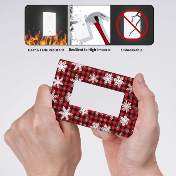 1Pcs Snowflake Red Black Buffalo Check Christmas Plaid Wall Plates decorative light switch cover plate Light Switch Cover Plate Decorative Wall Plate outlet covers wall plate - Image 5