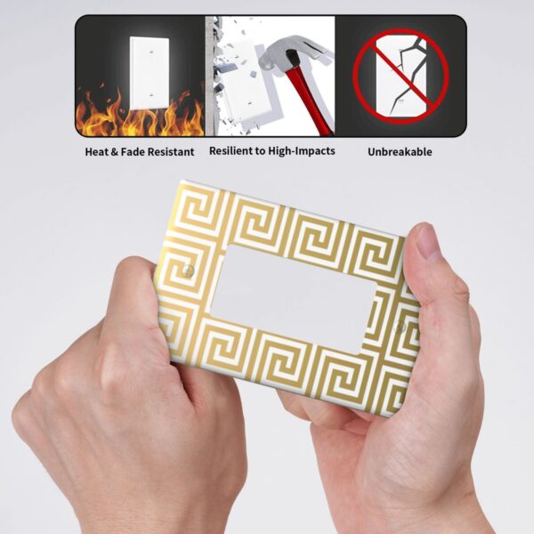 1Pcs White Greek Key Pattern Wall Plates decorative light switch cover plate Light Switch Cover Plate Decorative Wall Plate outlet covers wall plate - Image 4