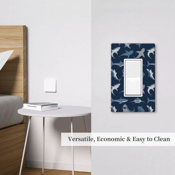 1Pcs Blue Shark Wall Plates decorative light switch cover plate Light Switch Cover Plate Decorative Wall Plate outlet covers wall plate - Image 5