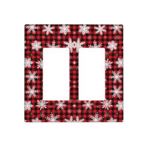 1Pcs Snowflake Red Black Buffalo Check Christmas Plaid Wall Plates decorative light switch cover plate Light Switch Cover Plate Decorative Wall Plate outlet covers wall plate