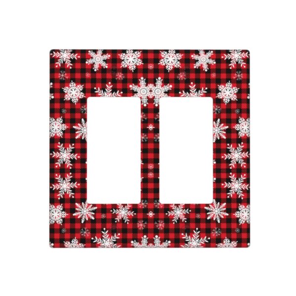 1Pcs Snowflake Red Black Buffalo Check Christmas Plaid Wall Plates decorative light switch cover plate Light Switch Cover Plate Decorative Wall Plate outlet covers wall plate