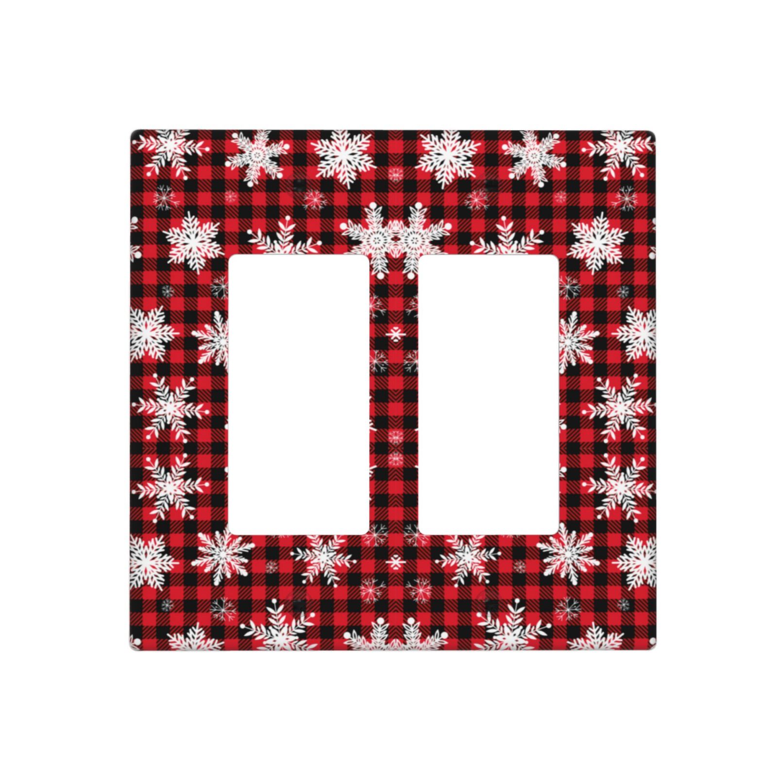 1Pcs Snowflake Red Black Buffalo Check Christmas Plaid Wall Plates decorative light switch cover plate Light Switch Cover Plate Decorative Wall Plate outlet covers wall plate