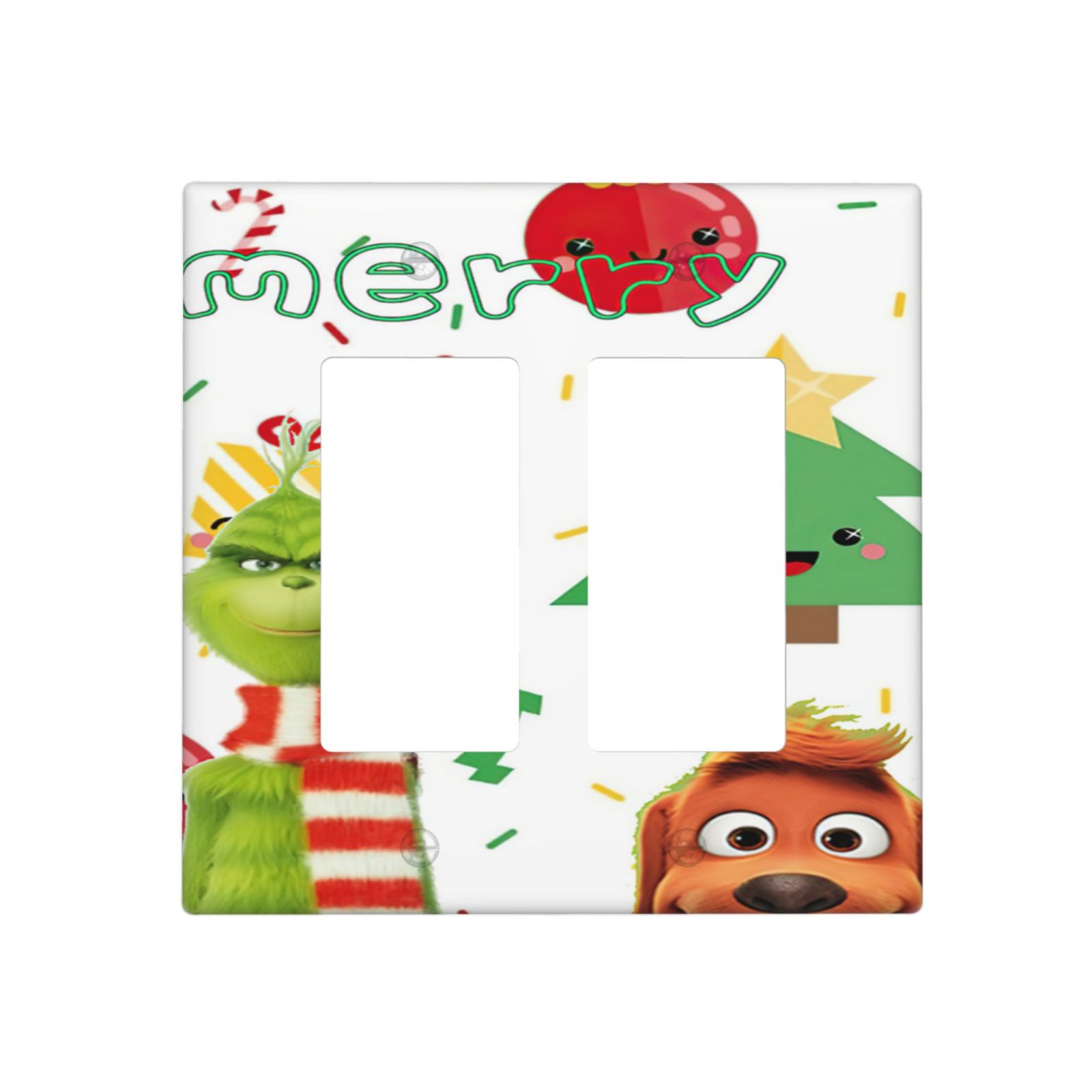 1Pcs Grinch and Dog Photo Background Merry Christmas Wall Plates decorative light switch cover plate Light Switch Cover Plate Decorative Wall Plate outlet covers wall plate