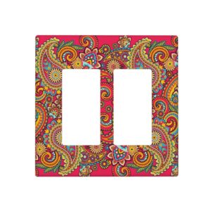 1Pcs Colorful Paisley Floral red Vintage Wall Plates decorative light switch cover plate Light Switch Cover Plate Decorative Wall Plate outlet covers wall plate