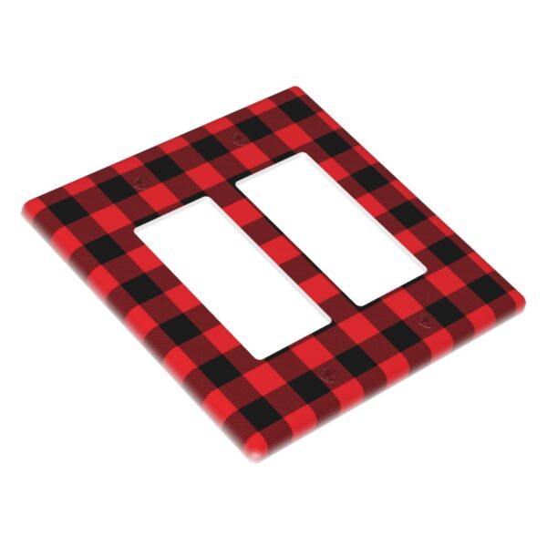 1Pcs Christmas Red Black Plaid Christmas Plaid Wall Plates decorative light switch cover plate Light Switch Cover Plate Decorative Wall Plate outlet covers wall plate - Image 2