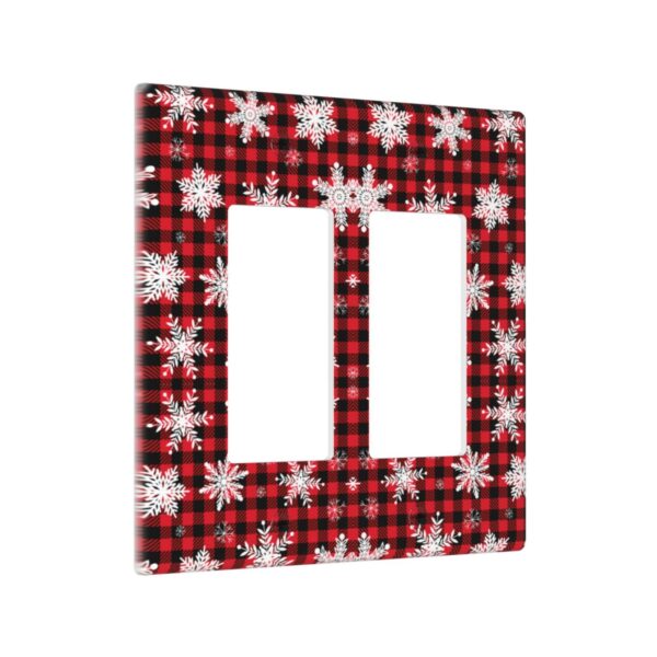 1Pcs Snowflake Red Black Buffalo Check Christmas Plaid Wall Plates decorative light switch cover plate Light Switch Cover Plate Decorative Wall Plate outlet covers wall plate - Image 3