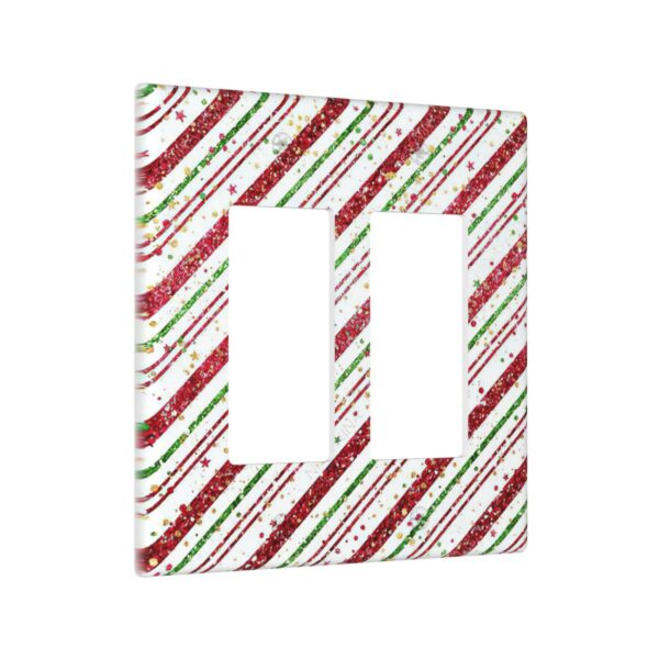 1Pcs Candy-Cane-Stripes Red Green Star Christmas Holiday Wall Plates decorative light switch cover plate Light Switch Cover Plate Decorative Wall Plate outlet covers wall plate - Image 3