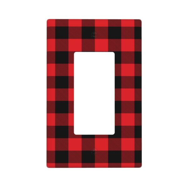 1Pcs Christmas Red Black Plaid Christmas Plaid Wall Plates decorative light switch cover plate Light Switch Cover Plate Decorative Wall Plate outlet covers wall plate