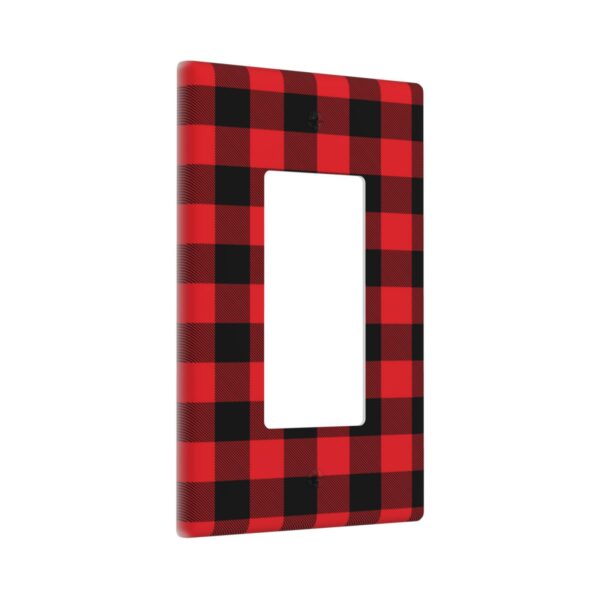 1Pcs Christmas Red Black Plaid Christmas Plaid Wall Plates decorative light switch cover plate Light Switch Cover Plate Decorative Wall Plate outlet covers wall plate - Image 2