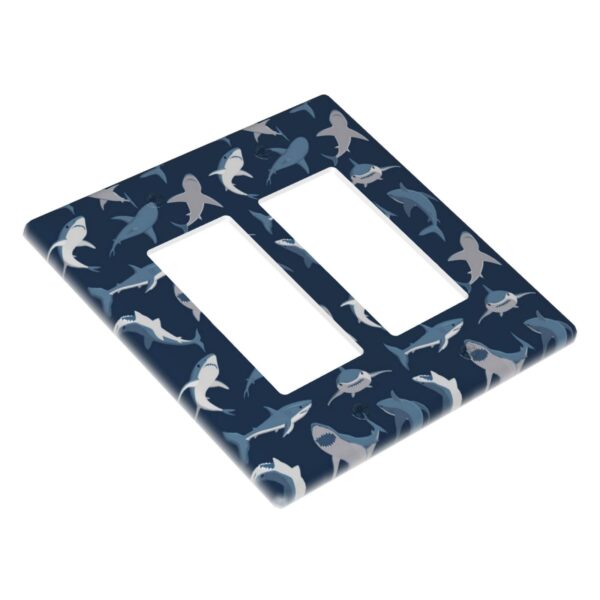 1Pcs Blue Shark Wall Plates decorative light switch cover plate Light Switch Cover Plate Decorative Wall Plate outlet covers wall plate - Image 2