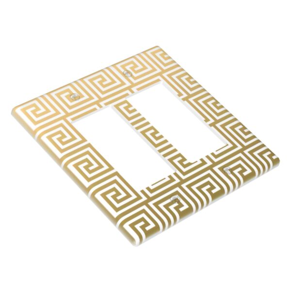 1Pcs White Greek Key Pattern Wall Plates decorative light switch cover plate Light Switch Cover Plate Decorative Wall Plate outlet covers wall plate - Image 3
