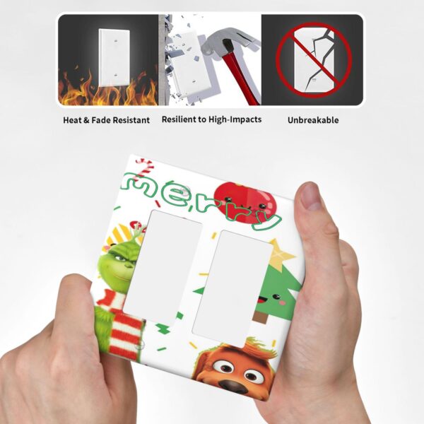 1Pcs Grinch and Dog Photo Background Merry Christmas Wall Plates decorative light switch cover plate Light Switch Cover Plate Decorative Wall Plate outlet covers wall plate - Image 3