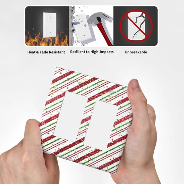 1Pcs Candy-Cane-Stripes Red Green Star Christmas Holiday Wall Plates decorative light switch cover plate Light Switch Cover Plate Decorative Wall Plate outlet covers wall plate - Image 5