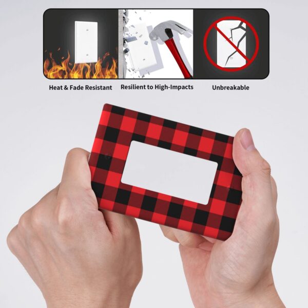 1Pcs Christmas Red Black Plaid Christmas Plaid Wall Plates decorative light switch cover plate Light Switch Cover Plate Decorative Wall Plate outlet covers wall plate - Image 4