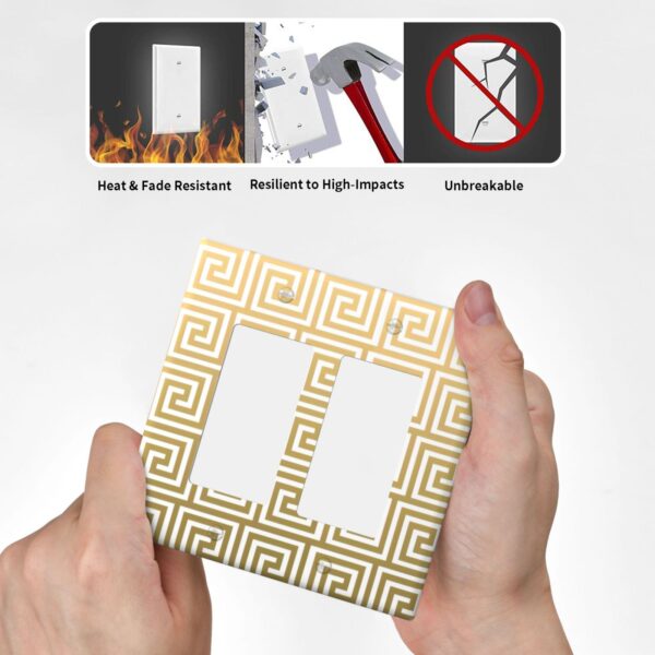1Pcs White Greek Key Pattern Wall Plates decorative light switch cover plate Light Switch Cover Plate Decorative Wall Plate outlet covers wall plate - Image 5