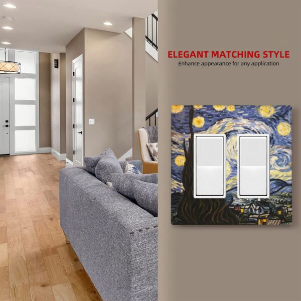 1Pcs The Starry Night Wall Plates decorative light switch cover plate Light Switch Cover Plate Decorative Wall Plate outlet covers wall plate - Image 4