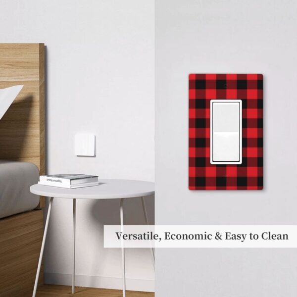 1Pcs Christmas Red Black Plaid Christmas Plaid Wall Plates decorative light switch cover plate Light Switch Cover Plate Decorative Wall Plate outlet covers wall plate - Image 5