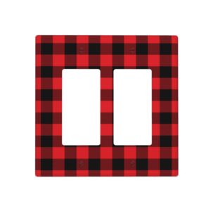 1Pcs Christmas Red Black Plaid Christmas Plaid Wall Plates decorative light switch cover plate Light Switch Cover Plate Decorative Wall Plate outlet covers wall plate