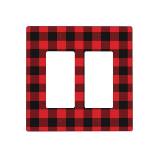 1Pcs Christmas Red Black Plaid Christmas Plaid Wall Plates decorative light switch cover plate Light Switch Cover Plate Decorative Wall Plate outlet covers wall plate
