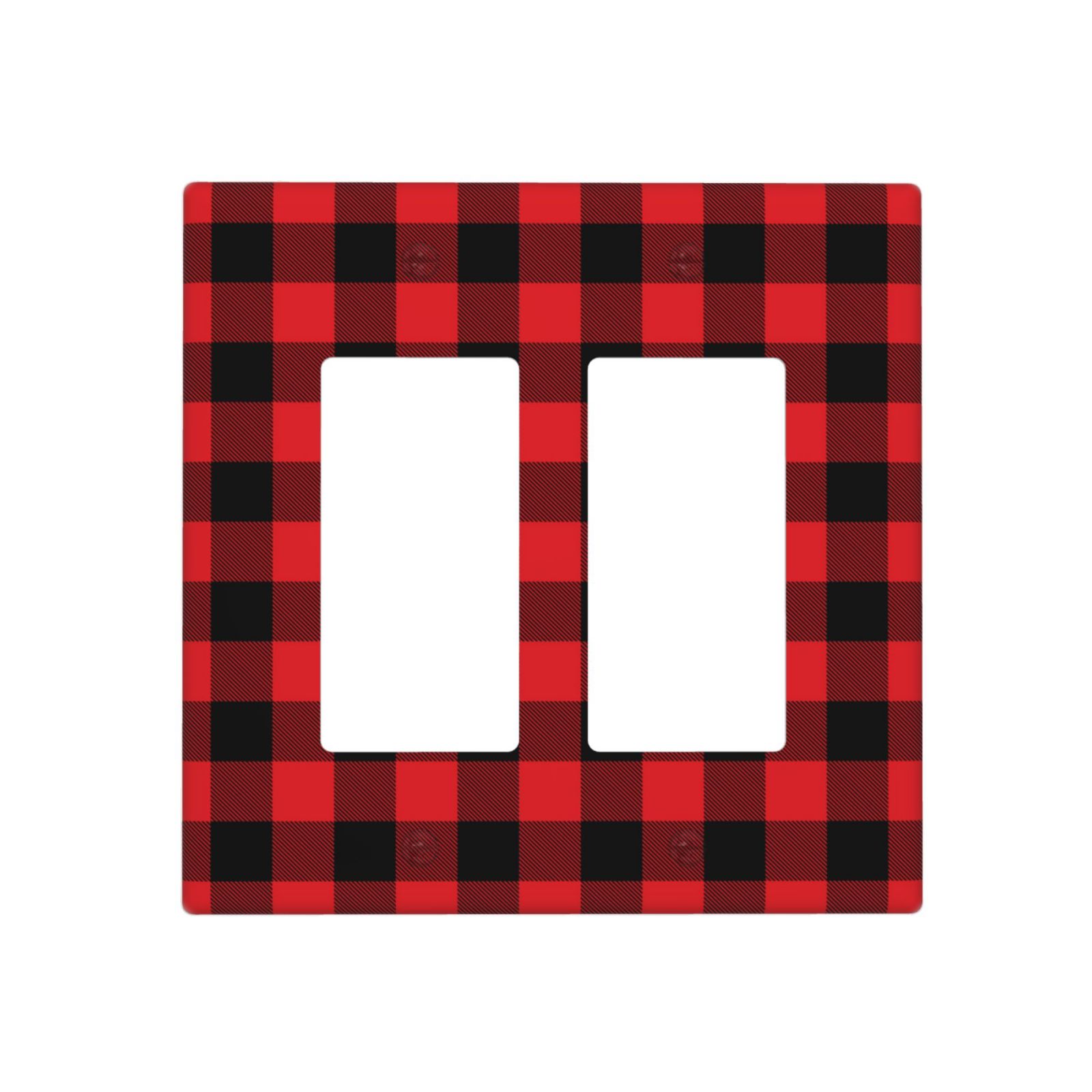 1Pcs Christmas Red Black Plaid Christmas Plaid Wall Plates decorative light switch cover plate Light Switch Cover Plate Decorative Wall Plate outlet covers wall plate