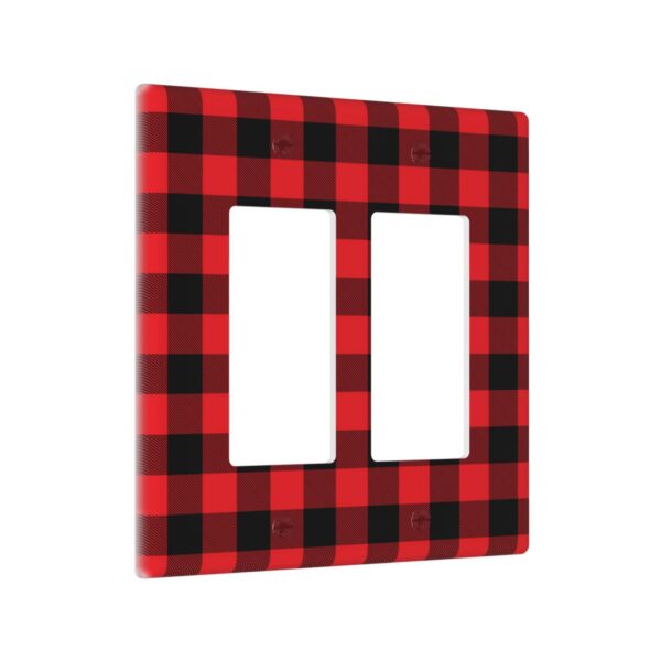 1Pcs Christmas Red Black Plaid Christmas Plaid Wall Plates decorative light switch cover plate Light Switch Cover Plate Decorative Wall Plate outlet covers wall plate - Image 3