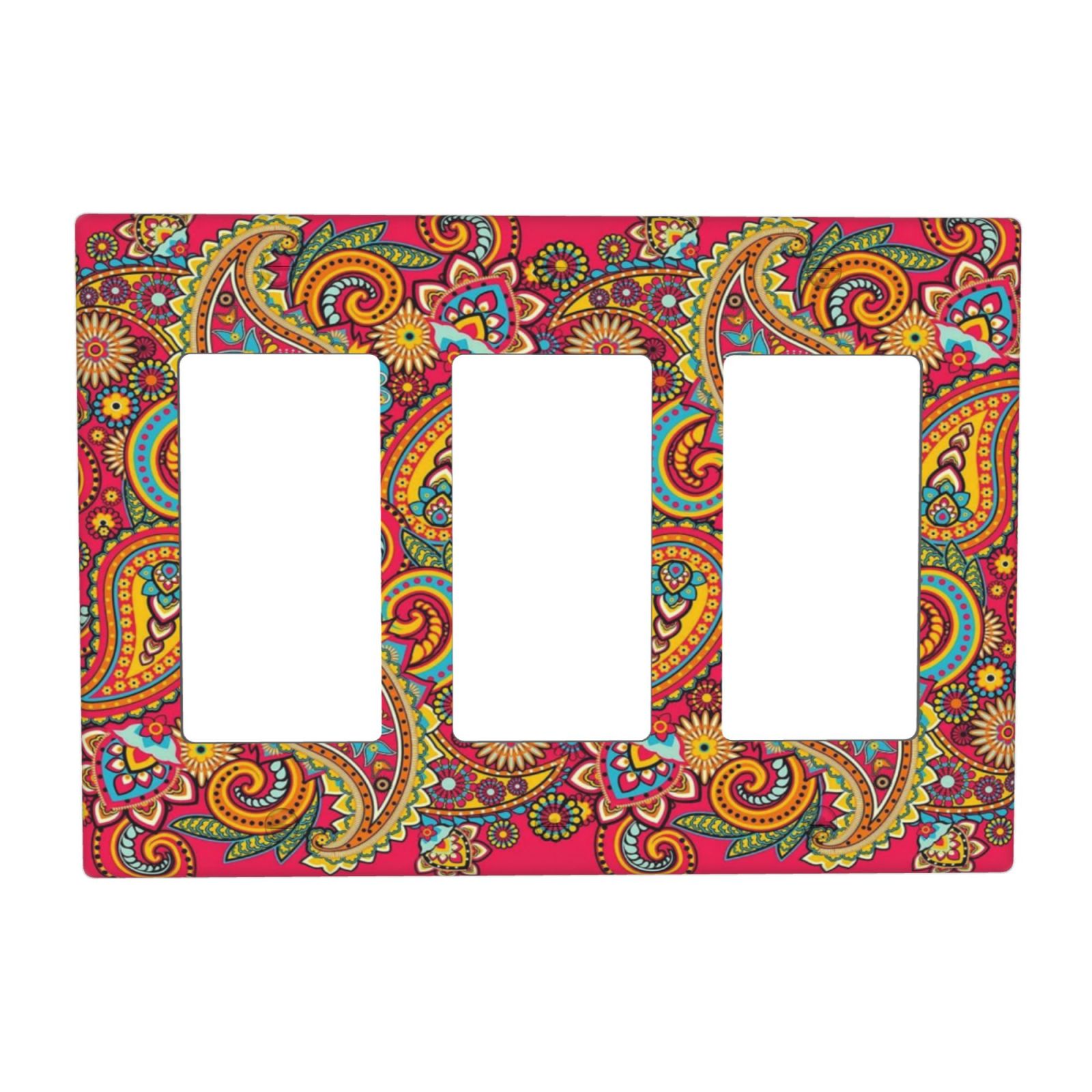 1Pcs Colorful Paisley Floral red Vintage Wall Plates decorative light switch cover plate Light Switch Cover Plate Decorative Wall Plate outlet covers wall plate