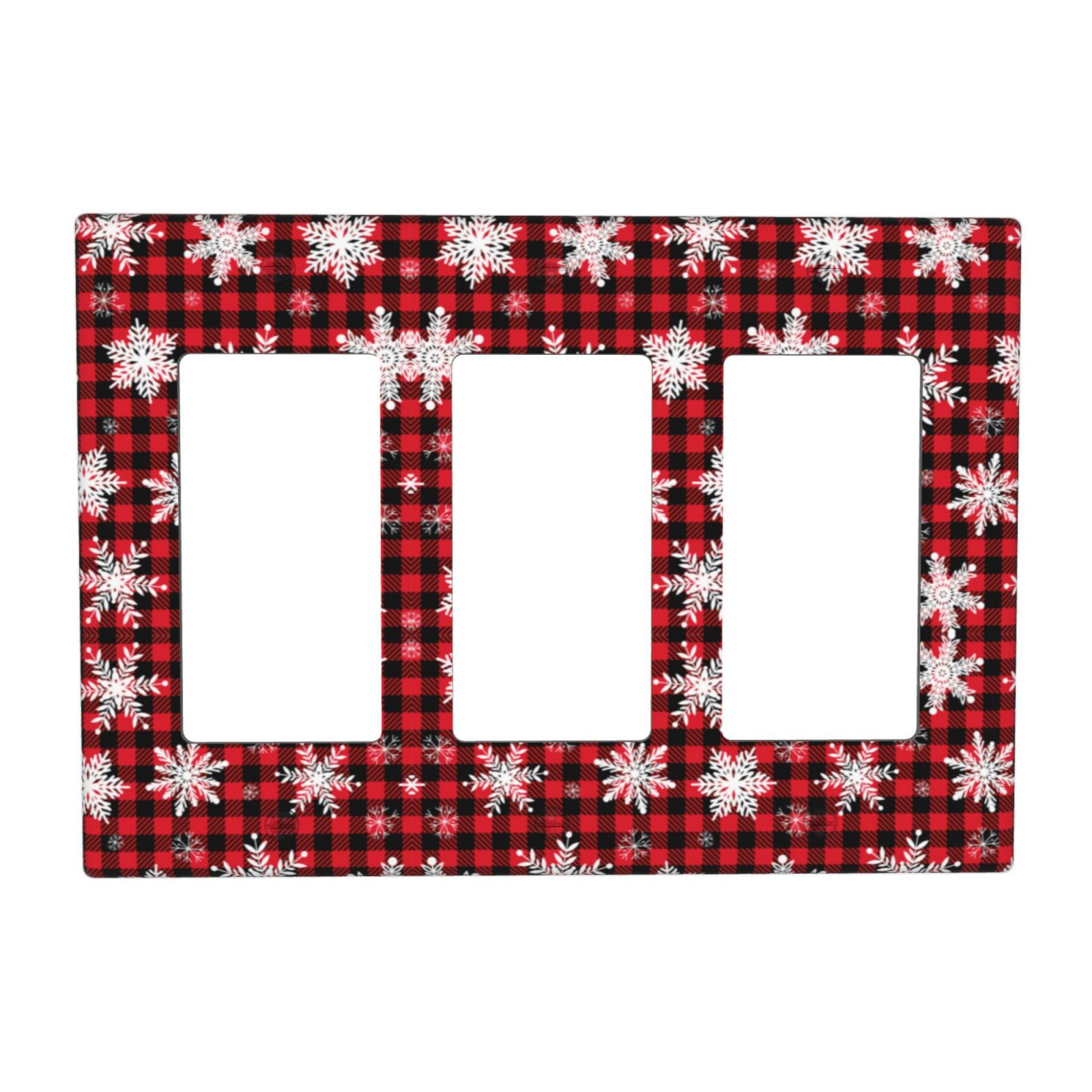 1Pcs Snowflake Red Black Buffalo Check Christmas Plaid Wall Plates decorative light switch cover plate Light Switch Cover Plate Decorative Wall Plate outlet covers wall plate