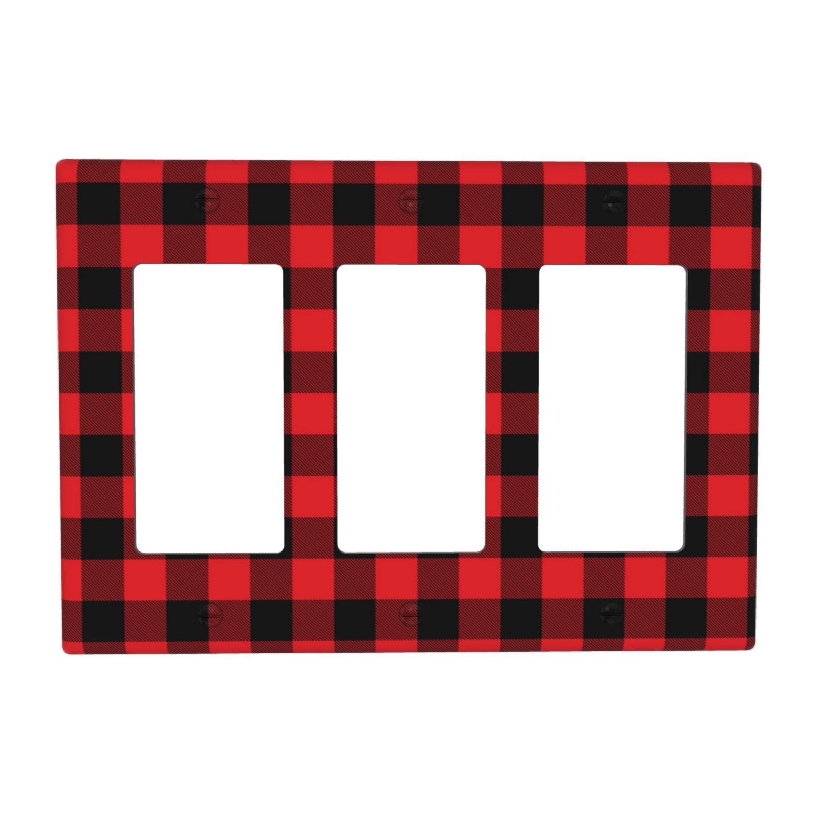 1Pcs Christmas Red Black Plaid Christmas Plaid Wall Plates decorative light switch cover plate Light Switch Cover Plate Decorative Wall Plate outlet covers wall plate