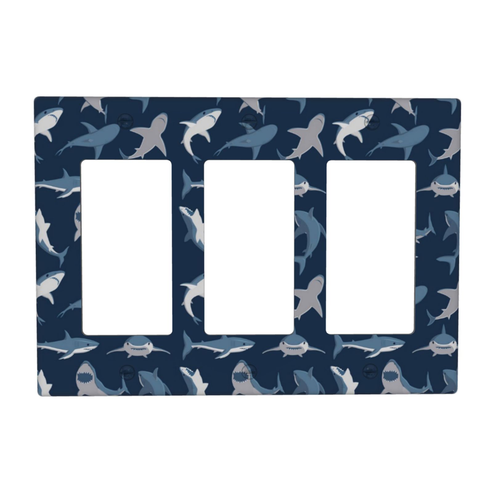 1Pcs Blue Shark Wall Plates decorative light switch cover plate Light Switch Cover Plate Decorative Wall Plate outlet covers wall plate