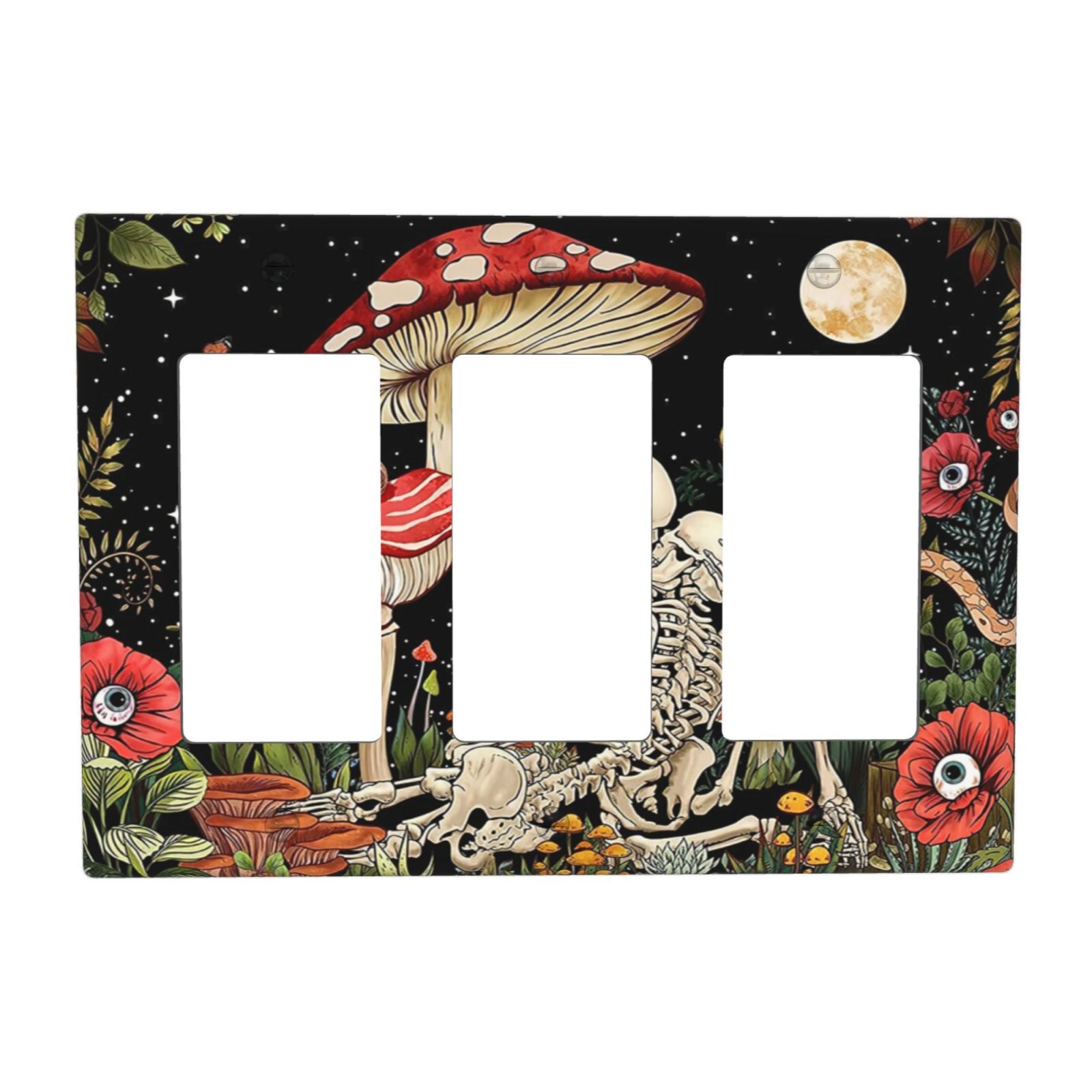 1Pcs Mushroom Skull Skeleton Moon Wall Plates decorative light switch cover plate Light Switch Cover Plate Decorative Wall Plate outlet covers wall plate