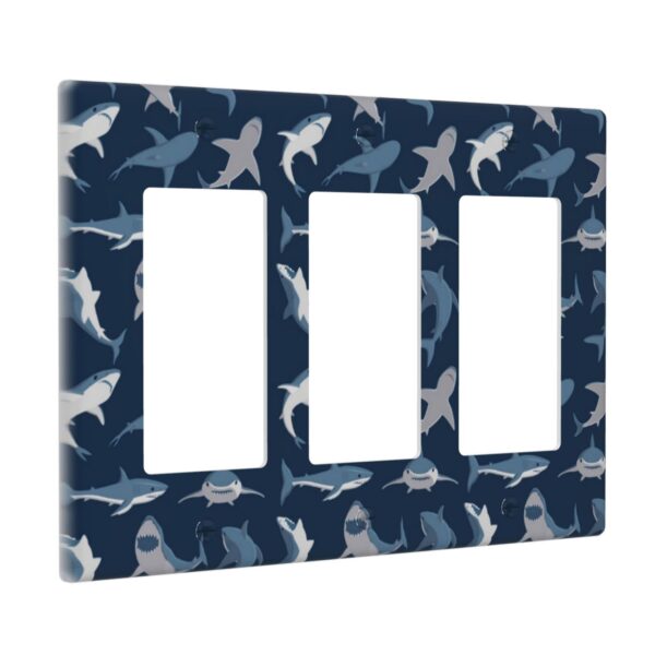 1Pcs Blue Shark Wall Plates decorative light switch cover plate Light Switch Cover Plate Decorative Wall Plate outlet covers wall plate - Image 3